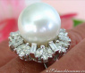 Superb Southsea Pearl Ring with Diamonds
