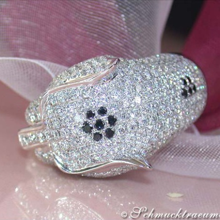Huge Diamond Panther Ring