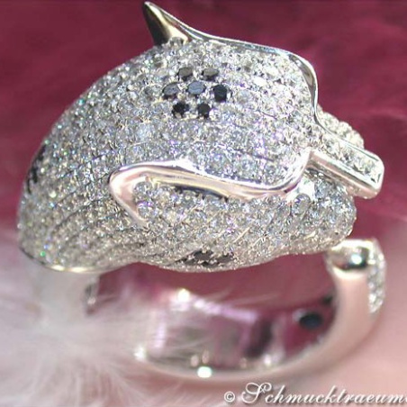 Huge Diamond Panther Ring