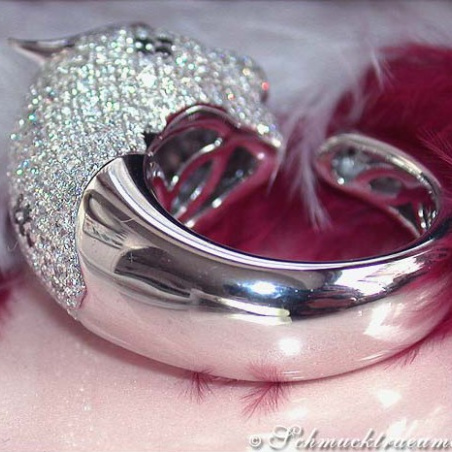 Huge Diamond Panther Ring
