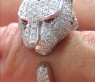 Huge Diamond Panther Ring