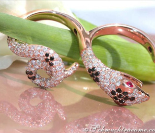 Splendid Diamond Double Snake Ring