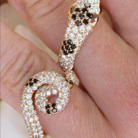 Splendid Diamond Double Snake Ring