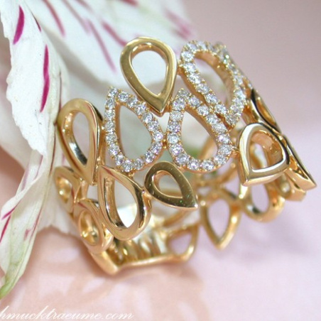 Casual Smart Diamond Pear Style Ring