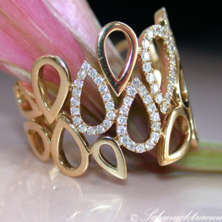 Casual Smart Diamond Pear Style Ring