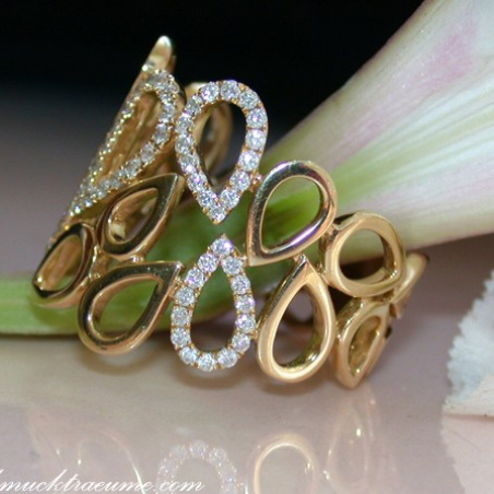 Casual Smart Diamond Pear Style Ring