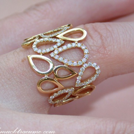 Casual Smart Diamond Pear Style Ring