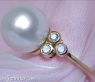 Südseeperle Ring mit Brillanten in Gelbgold