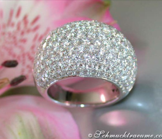 Heavy Diamond Pave Ring in White gold 18k