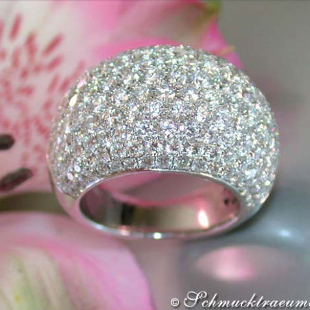 Heavy Diamond Pave Ring in White gold 18k