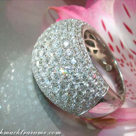Heavy Diamond Pave Ring in White gold 18k