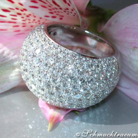 Heavy Diamond Pave Ring in White gold 18k