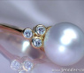 Südseeperle Ring mit Brillanten in Gelbgold