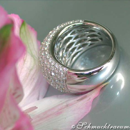 Heavy Diamond Pave Ring in White gold 18k