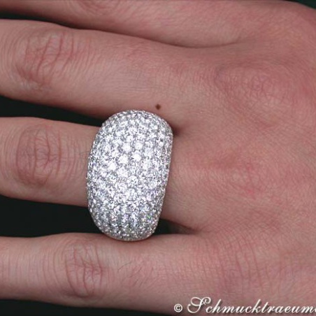 Heavy Diamond Pave Ring in White gold 18k