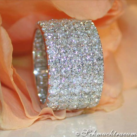 Extra Wide Five Row Diamond Eternity Ring