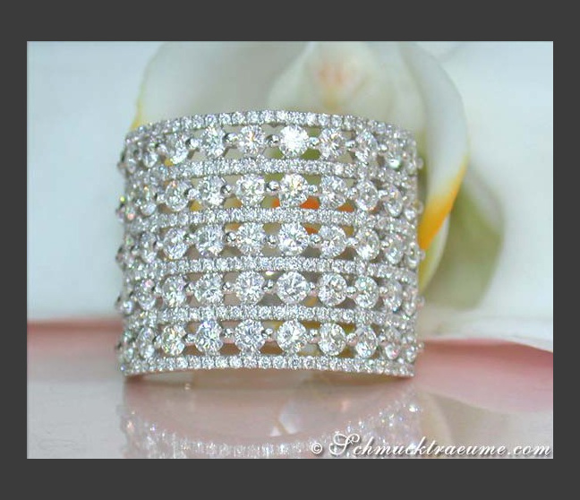 Extra Wide Diamond Ring of Finest Craftsmanship Extra Wide Diamond Ring of Finest Craftsmanship