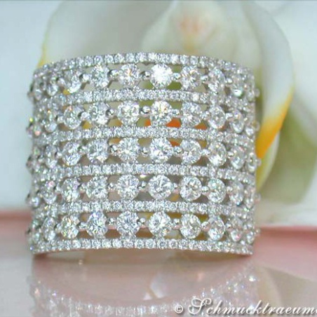 Extra Wide Diamond Ring of Finest Craftsmanship