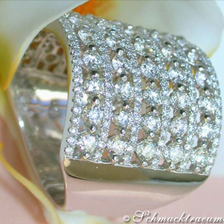 Extra Wide Diamond Ring of Finest Craftsmanship