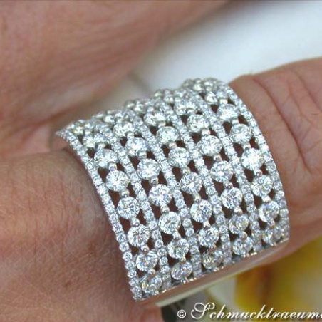 Extra Wide Diamond Ring of Finest Craftsmanship
