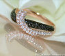 Beautiful Black & White Diamond Ring in Rose gold 14k