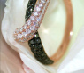 Beautiful Black & White Diamond Ring in Rose gold 14k