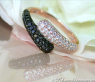 Enchanting Black & White Diamond Ring in Rose gold 14k