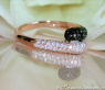 Enchanting Black & White Diamond Ring in Rose gold 14k
