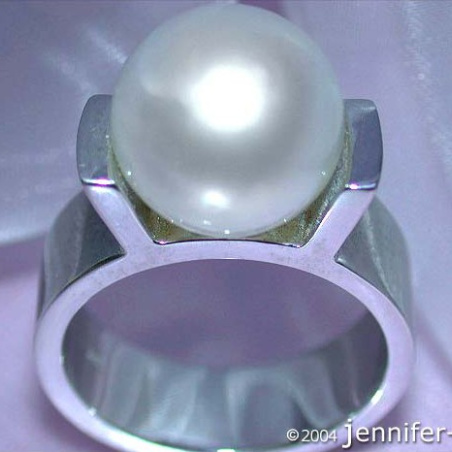 Südseeperle Ring in Weißgold
