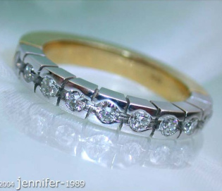 Heavy Diamond Eternity Band in White & Yellow Gold 18k