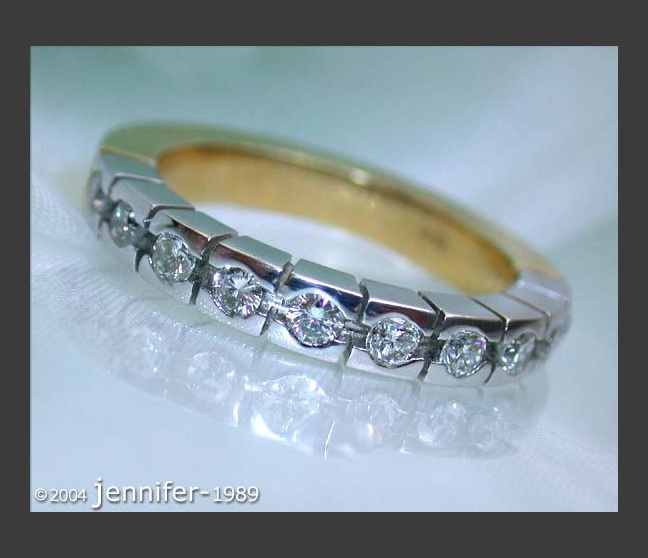 Heavy Diamond Eternity Band in White & Yellow Gold 18k Heavy Diamond Eternity Band in White & Yellow Gold 18k