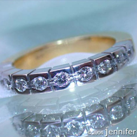 Heavy Diamond Eternity Band in White & Yellow Gold 18k