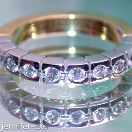 Heavy Diamond Eternity Band in White & Yellow Gold 18k