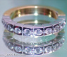 Heavy Diamond Eternity Band in White & Yellow Gold 18k