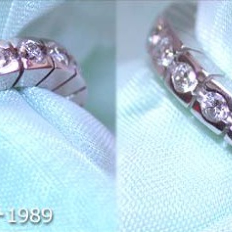 Heavy Diamond Eternity Band in White & Yellow Gold 18k