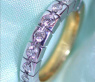 Heavy Diamond Eternity Band in White & Yellow Gold 18k