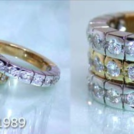Heavy Diamond Eternity Band in White & Yellow Gold 18k