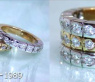Heavy Diamond Eternity Band in White & Yellow Gold 18k
