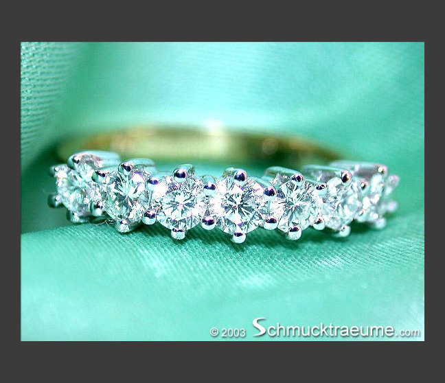 Precious Diamond Band in White & Yellow Gold 18k