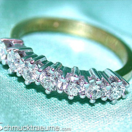 Precious Diamond Band in White & Yellow Gold 18k