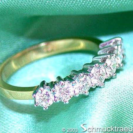 Precious Diamond Band in White & Yellow Gold 18k