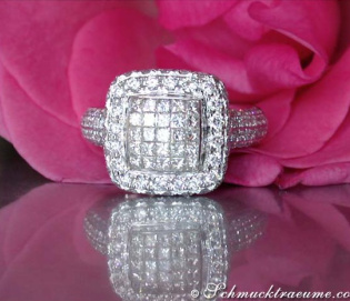 Terrific Diamond Square Ring (Princess & Brilliant Cut)
