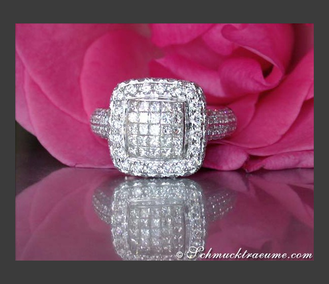 Terrific Diamond Square Ring (Princess & Brilliant Cut)