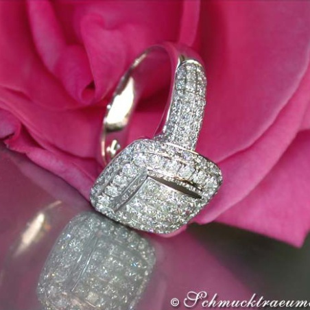 Terrific Diamond Square Ring (Princess & Brilliant Cut)