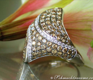 Impressive Brown & White Diamond Ring
