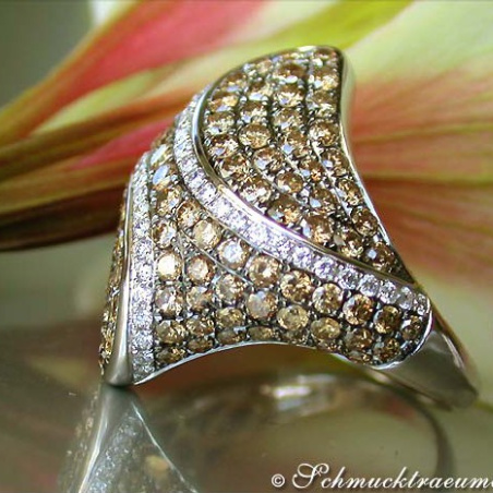 Impressive Brown & White Diamond Ring