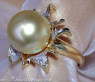Pretty Golden Southsea Pearl Diamond Ring (Blossom Design)