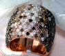 Stattlicher Ring mit schwarzen Diamanten, naturbraunen & weißen Brillanten