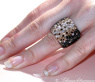 Stattlicher Ring mit schwarzen Diamanten, naturbraunen & weißen Brillanten