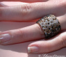 Stattlicher Ring mit schwarzen Diamanten, naturbraunen & weißen Brillanten